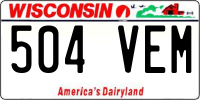 WI license plate 504VEM