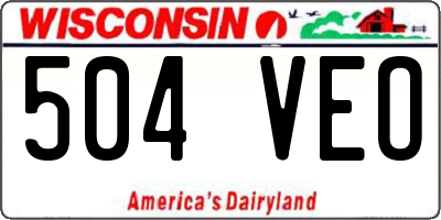 WI license plate 504VEO
