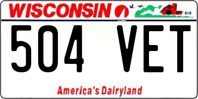 WI license plate 504VET