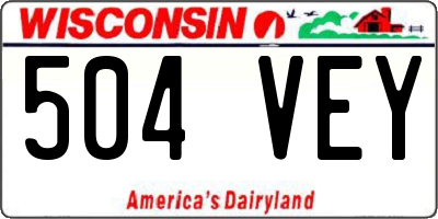 WI license plate 504VEY