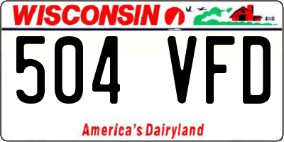 WI license plate 504VFD