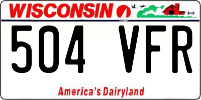 WI license plate 504VFR