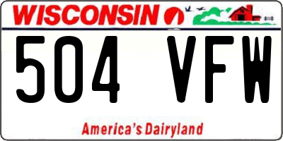 WI license plate 504VFW