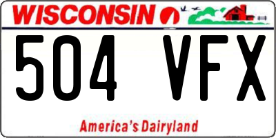 WI license plate 504VFX
