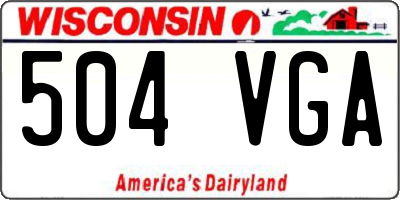 WI license plate 504VGA
