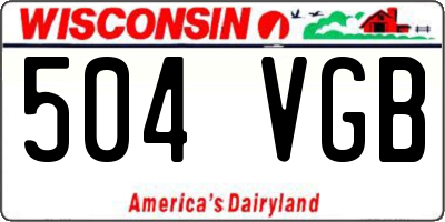 WI license plate 504VGB