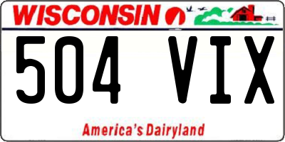 WI license plate 504VIX