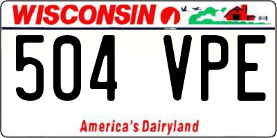 WI license plate 504VPE