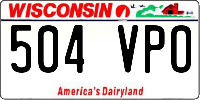 WI license plate 504VPO