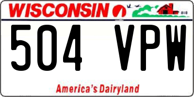 WI license plate 504VPW