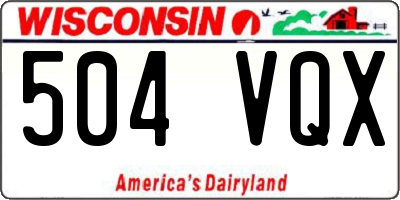 WI license plate 504VQX