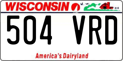 WI license plate 504VRD