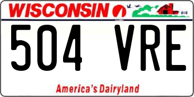 WI license plate 504VRE