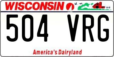 WI license plate 504VRG