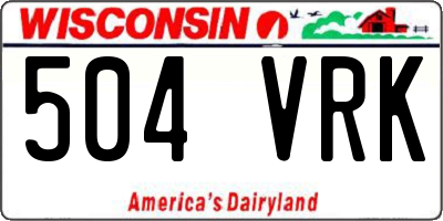 WI license plate 504VRK