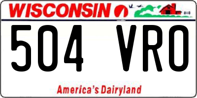 WI license plate 504VRO