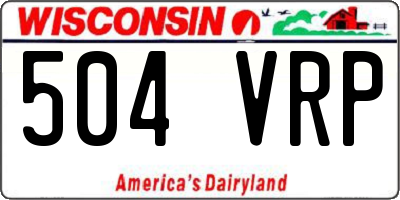 WI license plate 504VRP