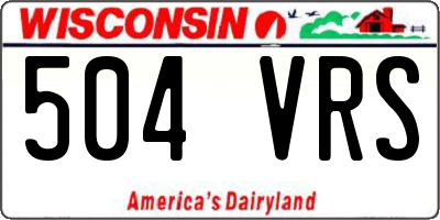 WI license plate 504VRS