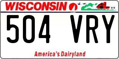 WI license plate 504VRY