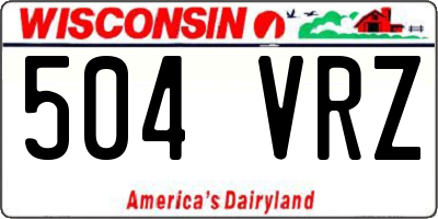 WI license plate 504VRZ