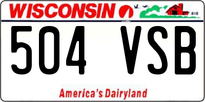 WI license plate 504VSB