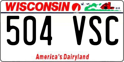WI license plate 504VSC
