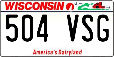 WI license plate 504VSG