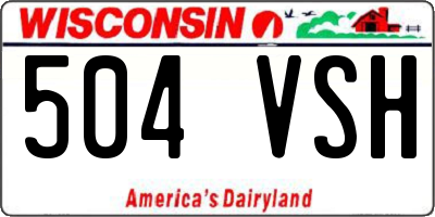 WI license plate 504VSH