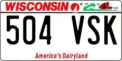 WI license plate 504VSK