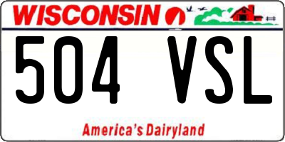 WI license plate 504VSL