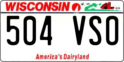 WI license plate 504VSO