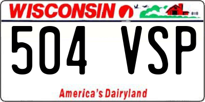 WI license plate 504VSP