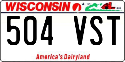 WI license plate 504VST