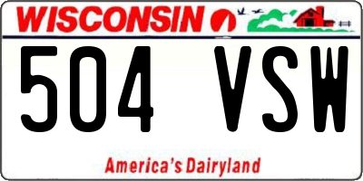 WI license plate 504VSW