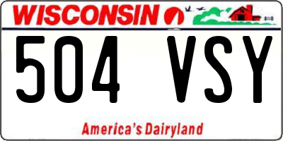 WI license plate 504VSY