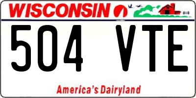 WI license plate 504VTE