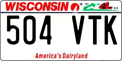 WI license plate 504VTK