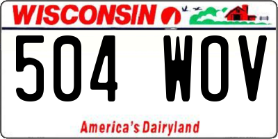 WI license plate 504WOV