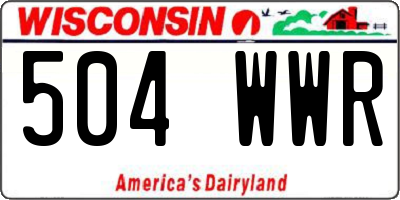 WI license plate 504WWR