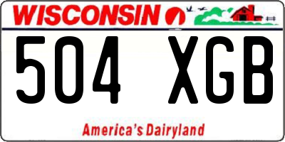 WI license plate 504XGB