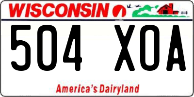 WI license plate 504XOA