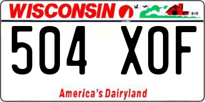 WI license plate 504XOF