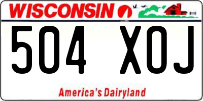 WI license plate 504XOJ