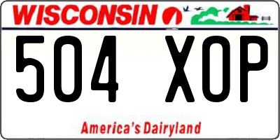WI license plate 504XOP