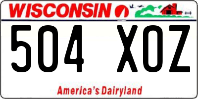 WI license plate 504XOZ