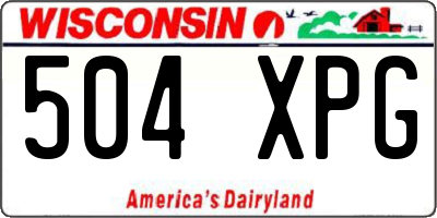 WI license plate 504XPG