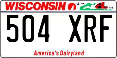 WI license plate 504XRF