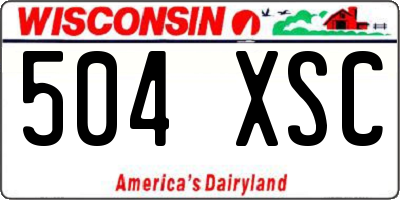 WI license plate 504XSC