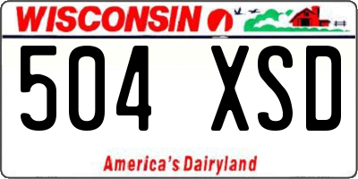 WI license plate 504XSD