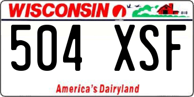 WI license plate 504XSF